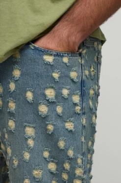 boohooMAN Jeans à teinte accentuée, ultra déchirés, coupe décontractée<Homme Jeans Grande Taille|Denim