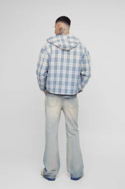 boohooMAN Jean Stonewash Rigide à Jambe Évasée pour Grandes Tailles<Homme Denim|Tout Afficher