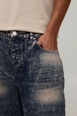 Jean Super Ample Délavé Extrême Déchiré Pour Grande Taille