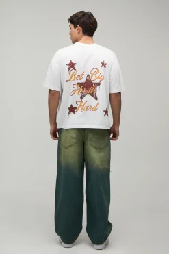 Jean Super Baggy Déchiré Teinté À Taille Ajustable