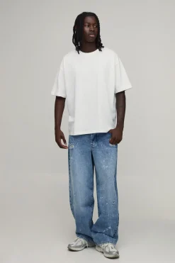 Jean Super Baggy Délavage Sale Effet Usé