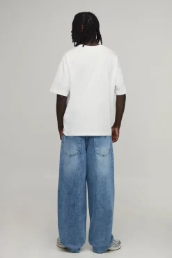Jean Super Baggy Délavage Sale Effet Usé