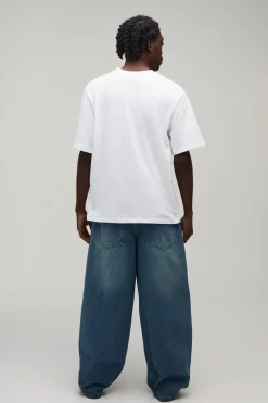 Jean Super Baggy Effet Vieilli À Imprimé Graffiti