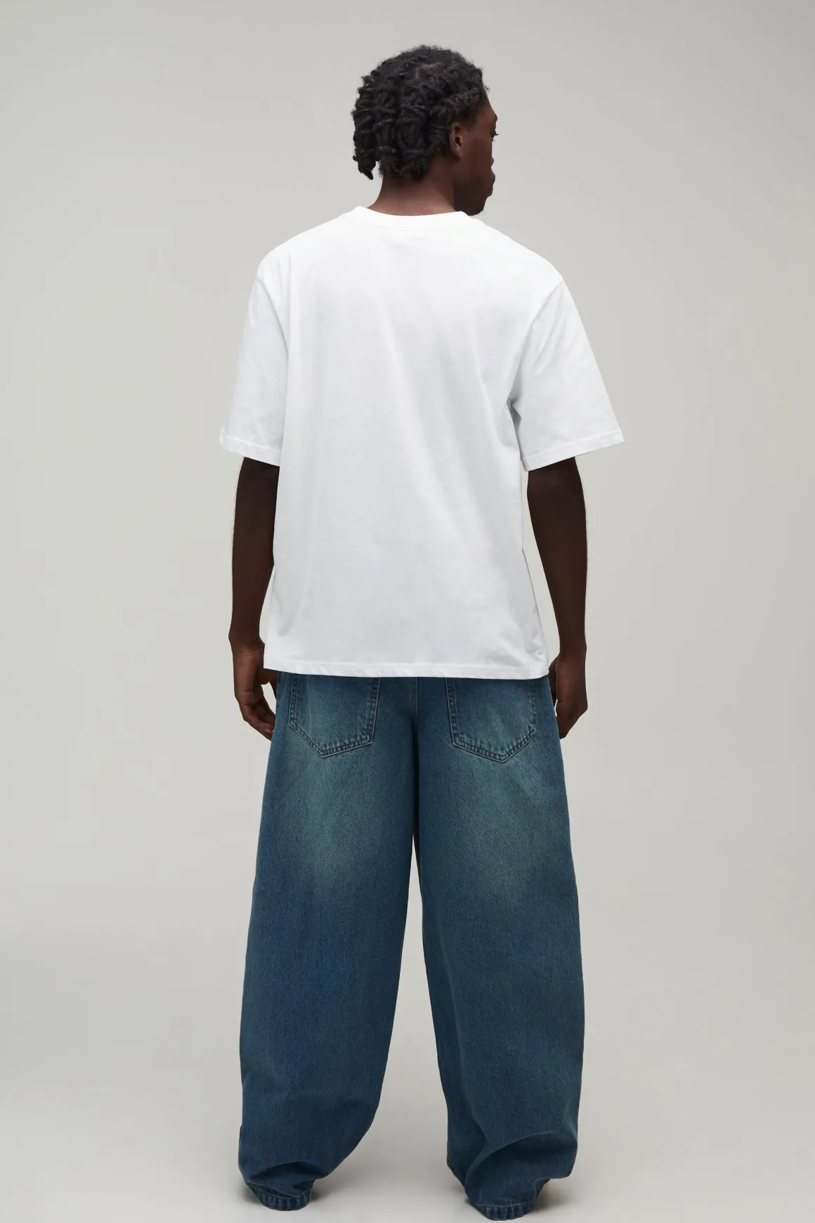 Jean Super Baggy Effet Vieilli À Imprimé Graffiti