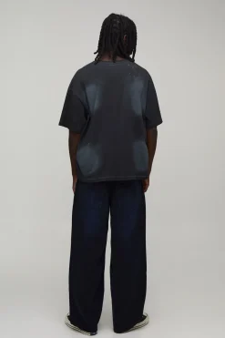Jean Super Baggy Ultra Déchiré Teinté À Taille Ajustable