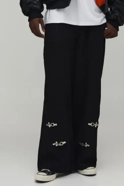 Jean Super Large avec Détail Fermoir