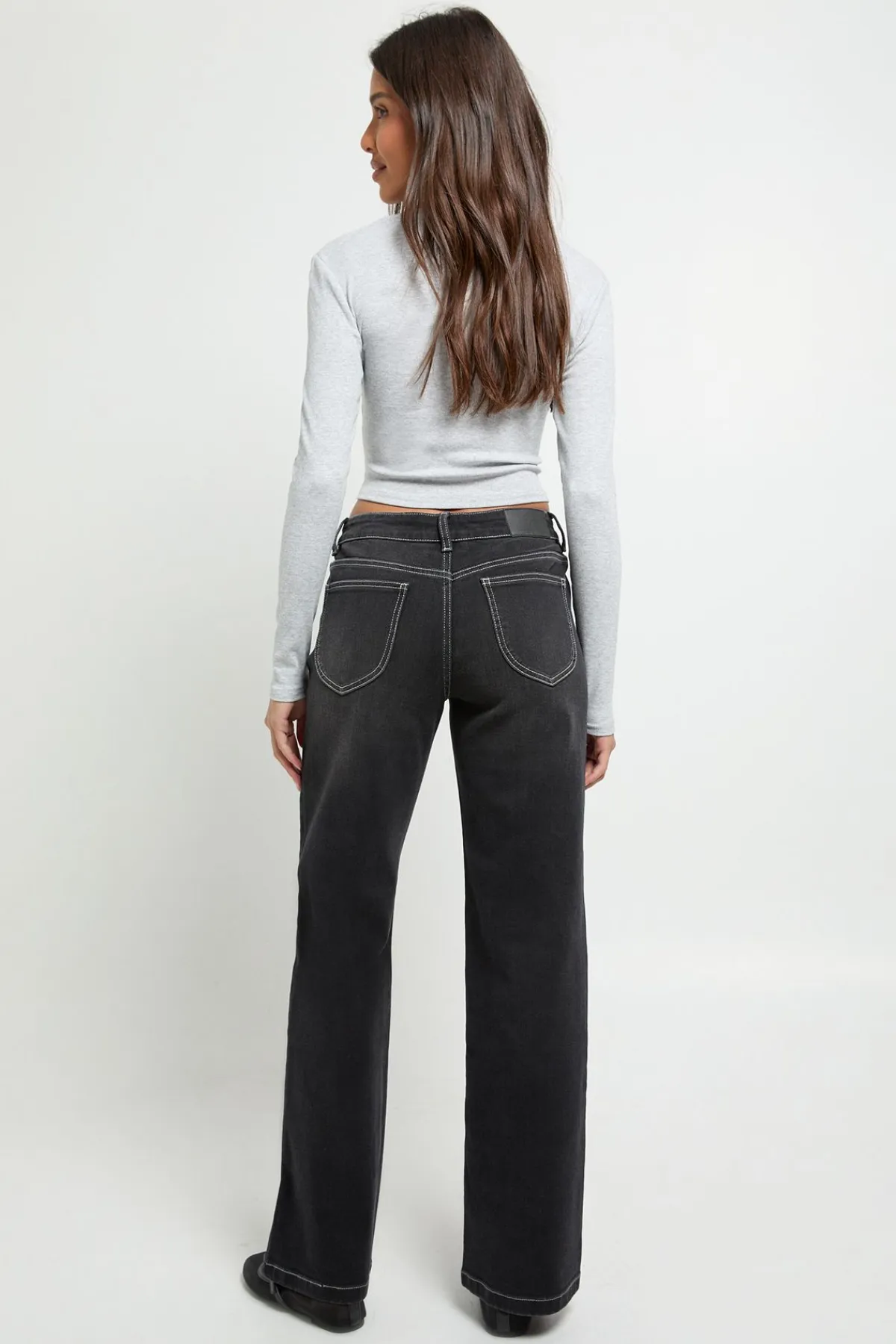 boohoo Jean Taille Basse Coupe Droite<Femme Denim|Jeans