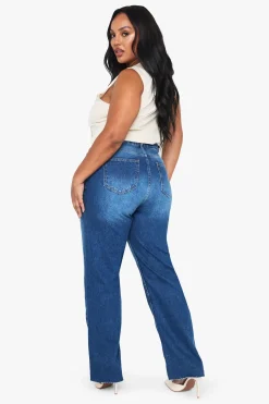 Jean taille droite acid wash grande taille
