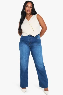 Jean taille droite acid wash grande taille