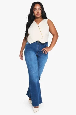 Jean taille droite acid wash grande taille