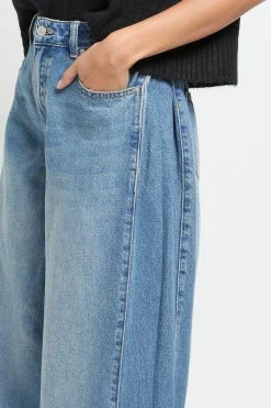 boohoo Jean à taille haute avec insert de panneau et jambe super large<Femme Denim|Jeans