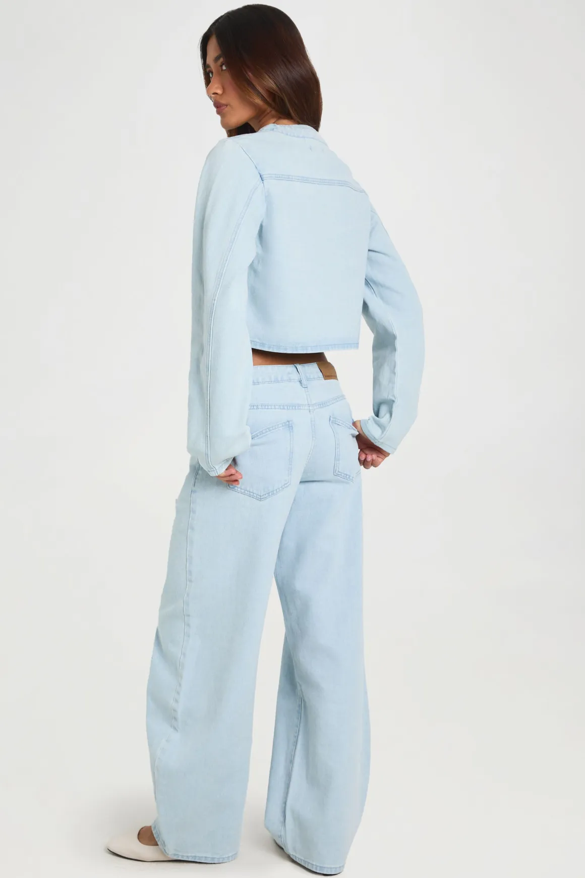 Jean Taille Haute Coupe Barrel Jambes Larges