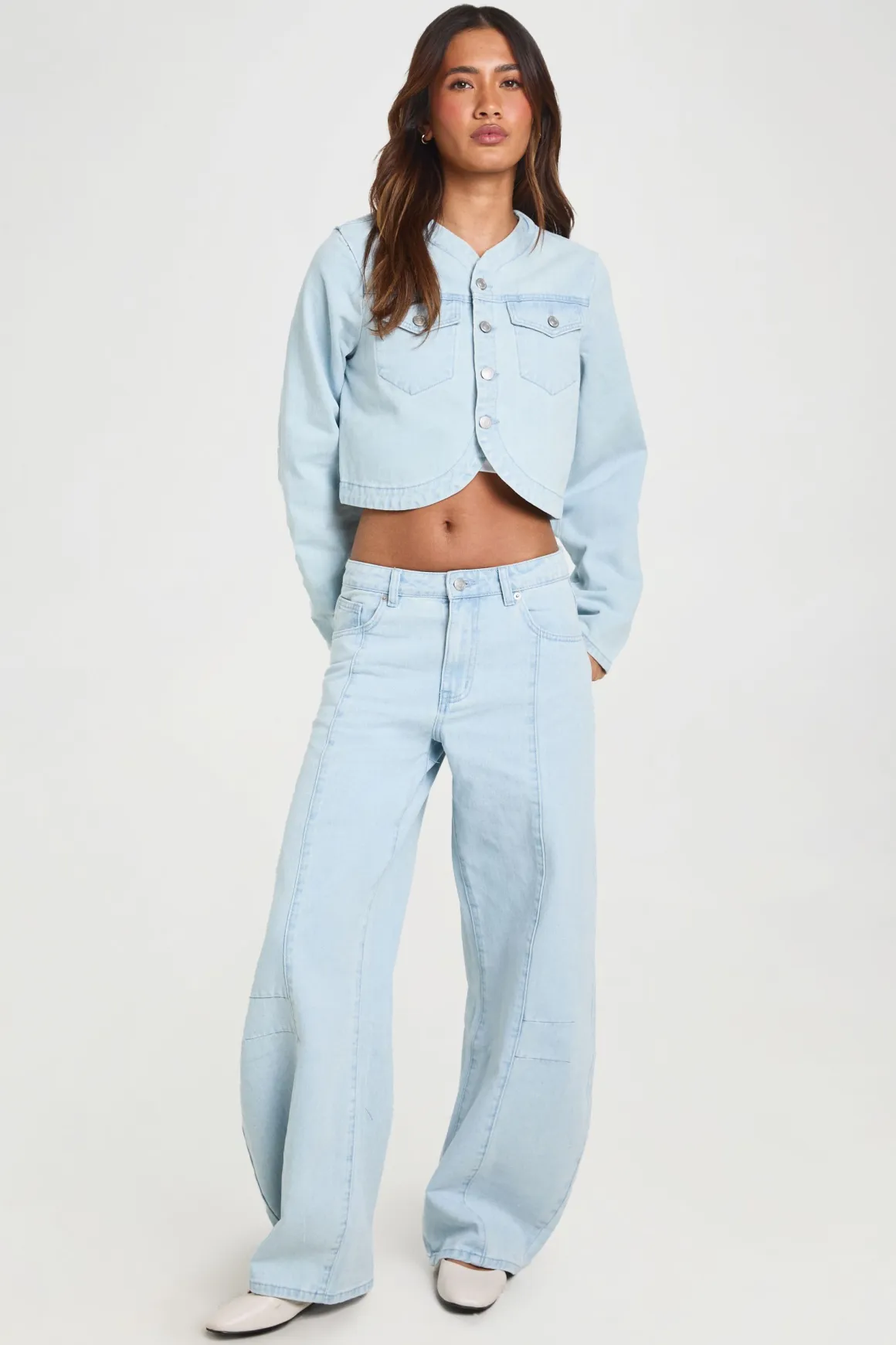 Jean Taille Haute Coupe Barrel Jambes Larges