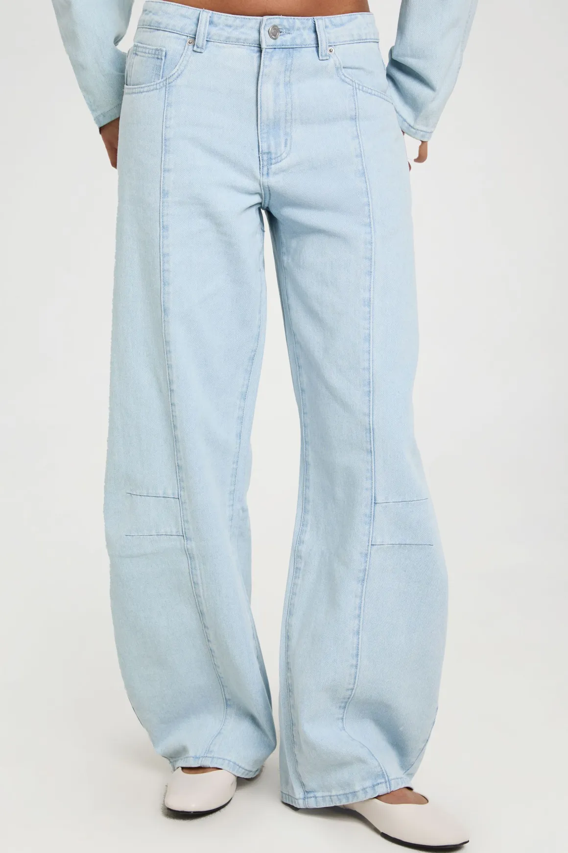 Jean Taille Haute Coupe Barrel Jambes Larges