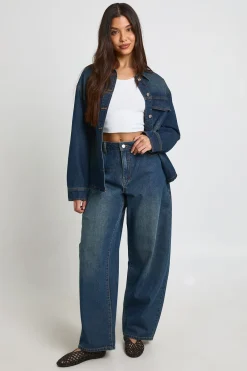 boohoo Jean Taille Haute Coupe Barrel<Femme Denim|Jeans