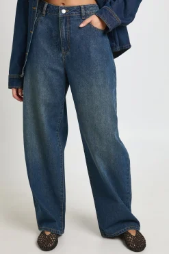 boohoo Jean Taille Haute Coupe Barrel<Femme Denim|Jeans