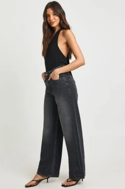 boohoo Jean Taille Haute Jambe Large Basics<Femme Denim|Jeans