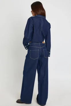 Jean Taille Haute Jambe Large