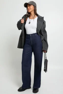 Jean Taille Haute Jambe Large
