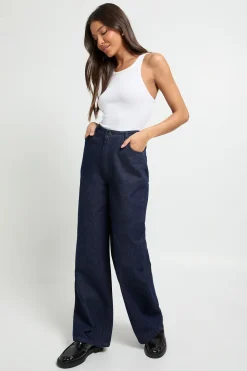 Jean Taille Haute Jambe Large