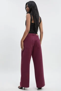 Jean Taille Haute Jambes Larges Orné