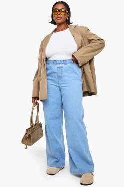 Jean à taille élastiquée et jambes larges