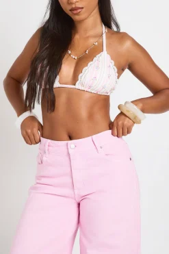 boohoo Jean Taille Mi-haute À Couture Torsadée Et Jambe Tonneau<Femme Denim|Jeans