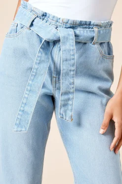Jean Taille Papillon avec Ceinture Nouée