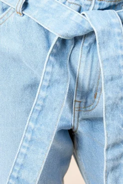 Jean Taille Papillon avec Ceinture Nouée