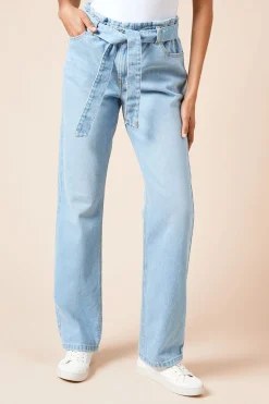 Jean Taille Papillon avec Ceinture Nouée
