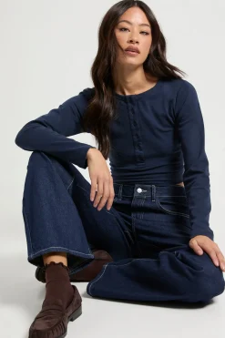 Jean Tall Basics à taille haute et jambe droite