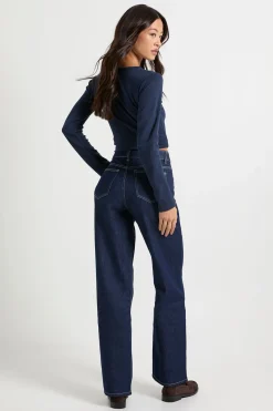 Jean Tall Basics à taille haute et jambe droite