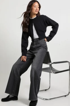 Jean Tall Boohoo Basics à taille haute et jambes larges