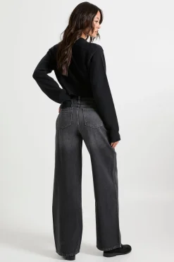 Jean Tall Boohoo Basics à taille haute et jambes larges
