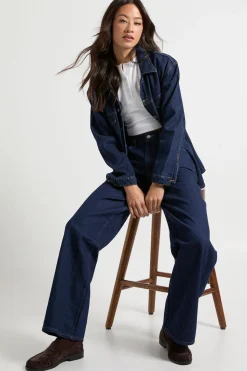 Jean Tall Boohoo Basics à taille haute et jambes larges