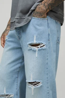 boohooMAN Jean Tall Rigid Star Délavé à coupe décontractée<Homme Denim|Tout Afficher