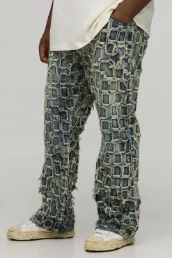 Jean Évasé Délavé Usé Grande Taille