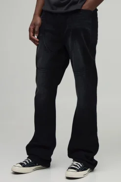 Jean Évasé Empilé Ajusté Taille Haute Avec Détails De Coutures Western