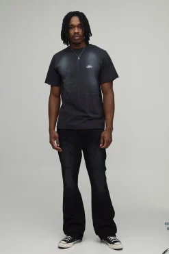 Jean Évasé Empilé Ajusté Taille Haute Avec Détails De Coutures Western