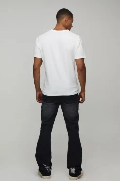 Jean Évasé Empilé Slim Avec Ourlet Zippé Déchiré