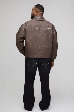 Jean Évasé Empilé Slim Plus À Détails De Coutures Western
