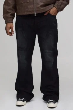 Jean Évasé Empilé Slim Plus À Détails De Coutures Western