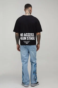 Jean Évasé Imprimé Embelli Avec Ceinture Corde Taille Haute