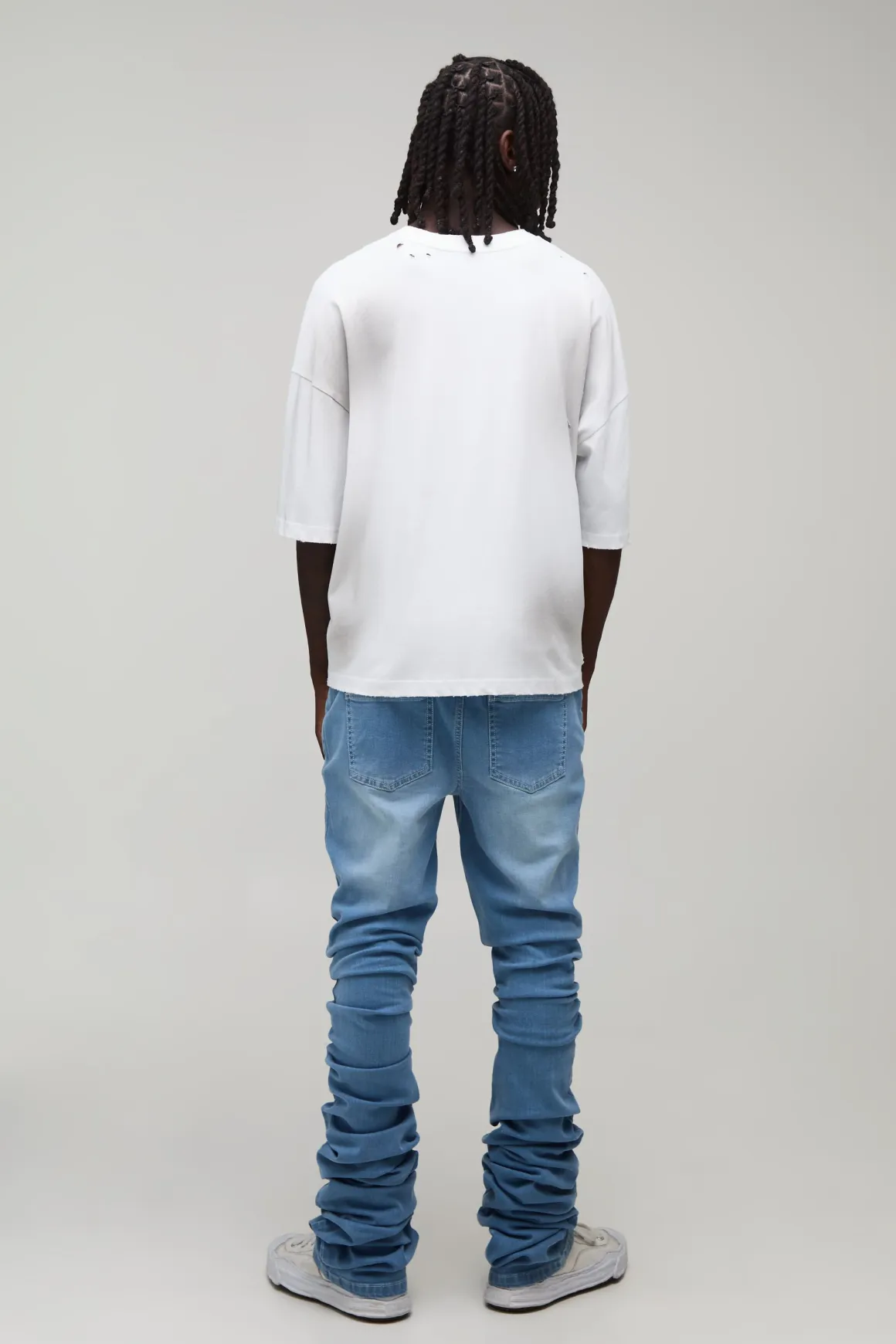 Jean Évasé Skinny À Effet Stacked Extrême