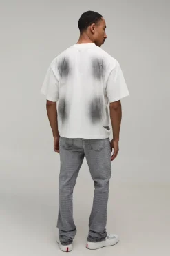 Jean Évasé Skinny Empilé Effet Usé