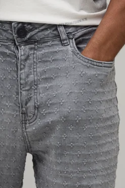 Jean Évasé Skinny Empilé Effet Usé