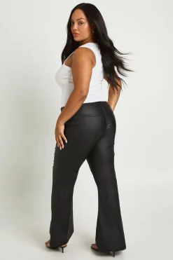 Jean Évasé Skinny Taille Haute Enduit Grande Taille