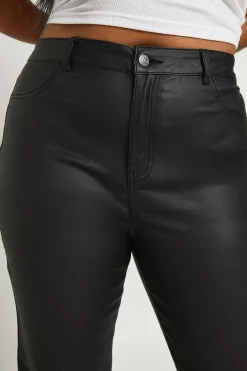 Jean Évasé Skinny Taille Haute Enduit Grande Taille