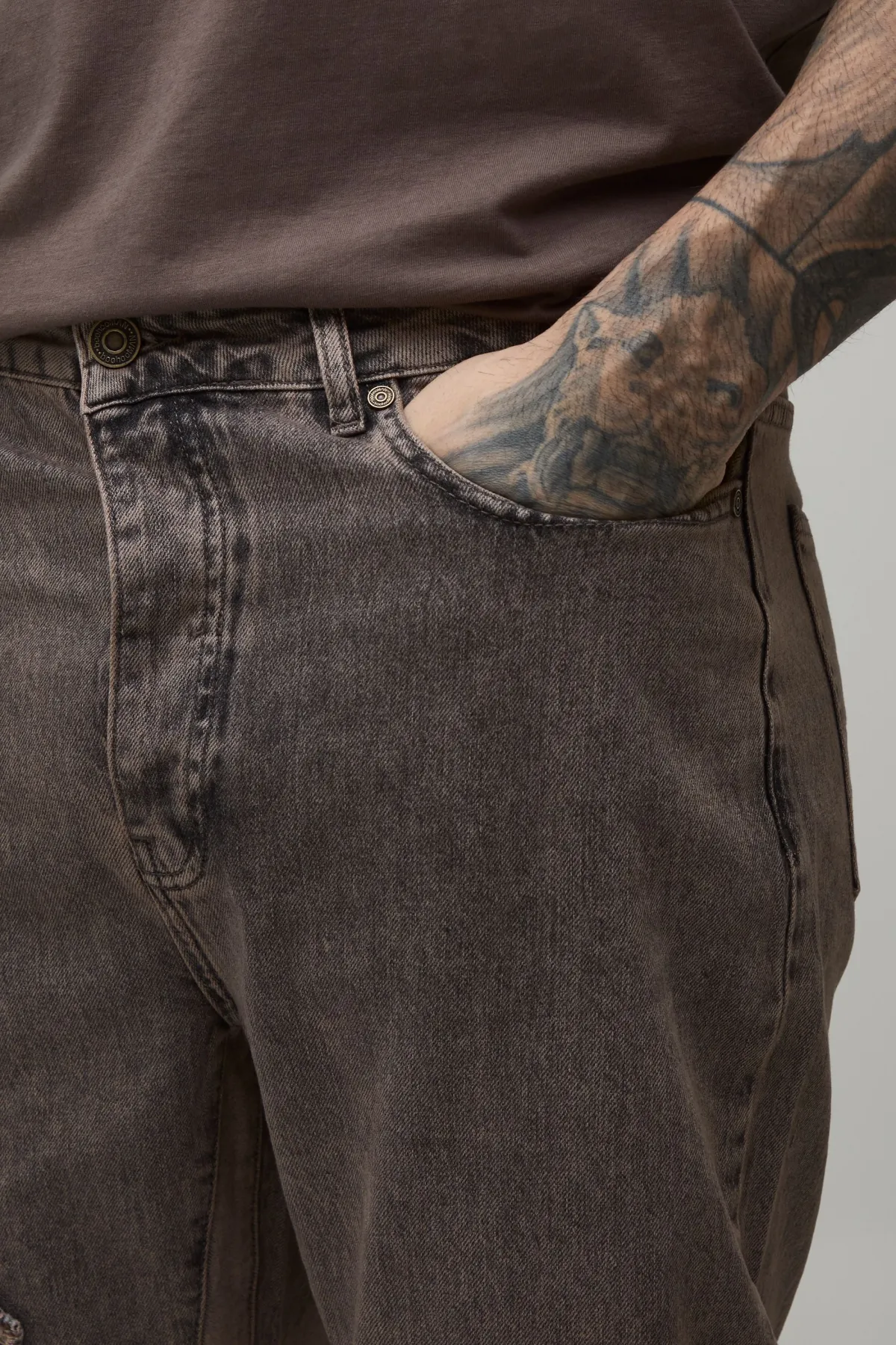 boohooMAN Jean Évasé Slim Effet Délavé Avec Empiècements Appliqués Pour Homme Grand<Homme Denim|Tout Afficher