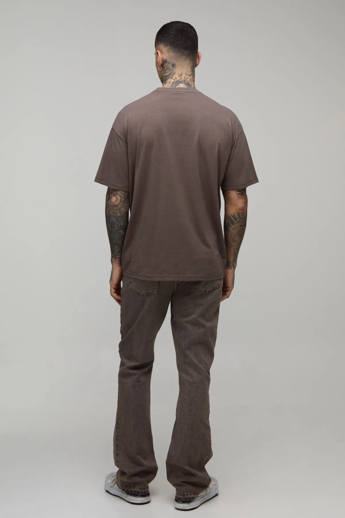 boohooMAN Jean Évasé Slim Effet Délavé Avec Empiècements Appliqués Pour Homme Grand<Homme Denim|Tout Afficher